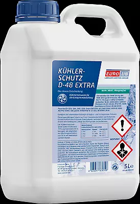 EUROLUB 836005 antigelo radiatore D-48 concentrato extra 5 litri blu verde BMW