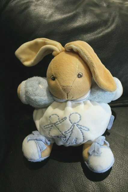 DOUDOU PELUCHE KALOO LAPIN BLANC BLEU BOULE ENFANT personnages