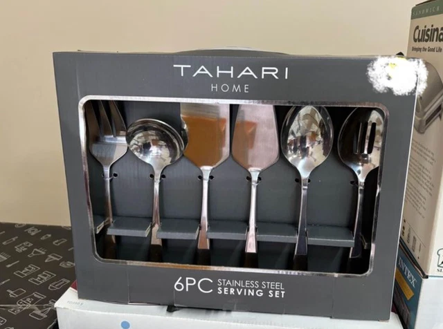 Juego de porciones de acero inoxidable Tahari Home de 6 piezas