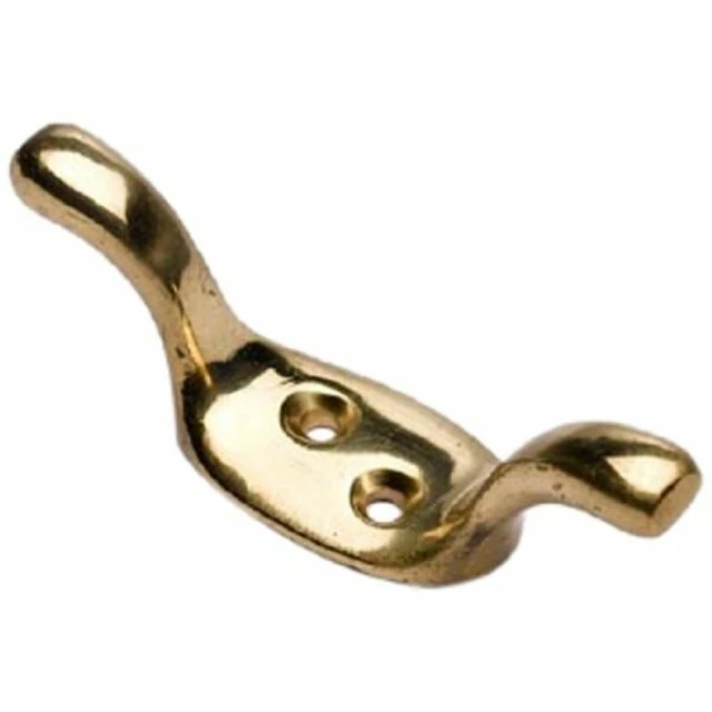 Cleat Hook 80mm Metal Polished Solid Brass Window Roman Blind Curtain Tie Back
