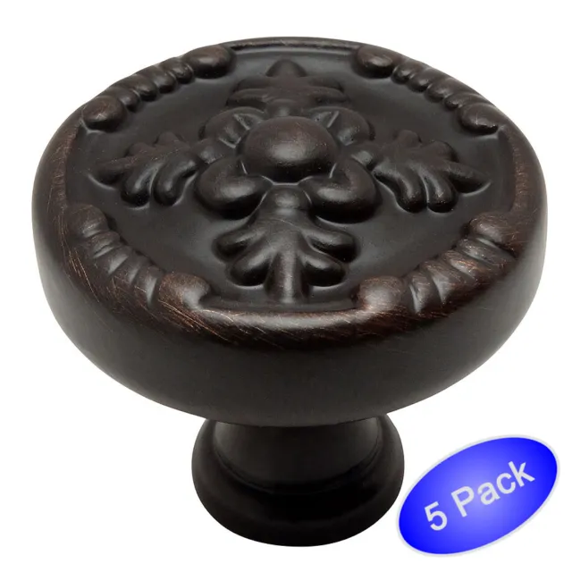 *5 Pack* Cosmas Oil Rubbed Bronze Round Cabinet Knob #9465ORB