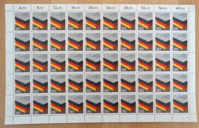50 x Bund Nr. 1265 postfrisch Bogen Heimatvertriebene BRD 1985 FN 2 Full sheet