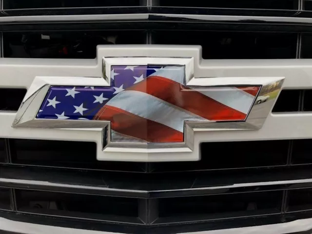 THIN BLUE LINE Flag Emblem OVERLAY Decals for Chevy Bowtie Emblem