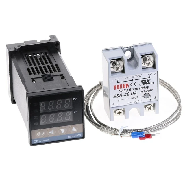 DIGITAL PID TEMPERATURE Controller 100240VAC + 40A SSR + K