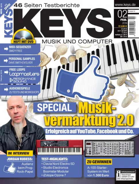 Keys 02 2016 Midi Sequenzer Smidy Free auf DVD - Musikvermarktung 2.0