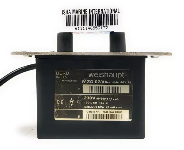 Beru Weishaupt W-zg 02 / V Allumage Transformateur