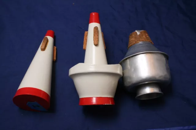 Trumpet mute set - Humes and Berg Straight and Cup mutes, Harmon mute - Lot #1