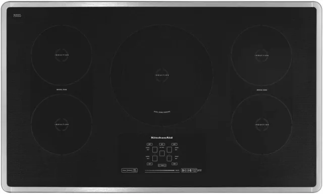 KitchenAid 36" Built-In Stainless Steel Electric Induction Cooktop - KICU569XSS