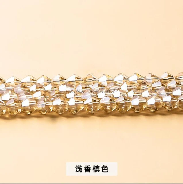 Wholesale 10pcs/package 6mm Crystal pointed beads diamond shaped glass beads
