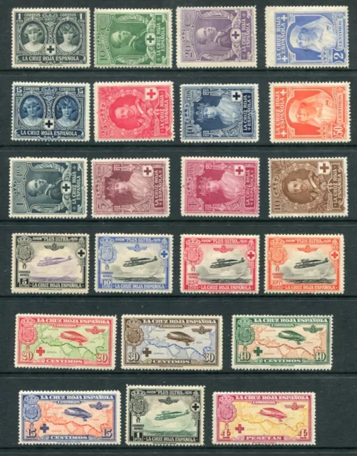 SPAIN 1926 Welfare Red Cross + Airmail MH to 10 Pesetas 22 Stamps