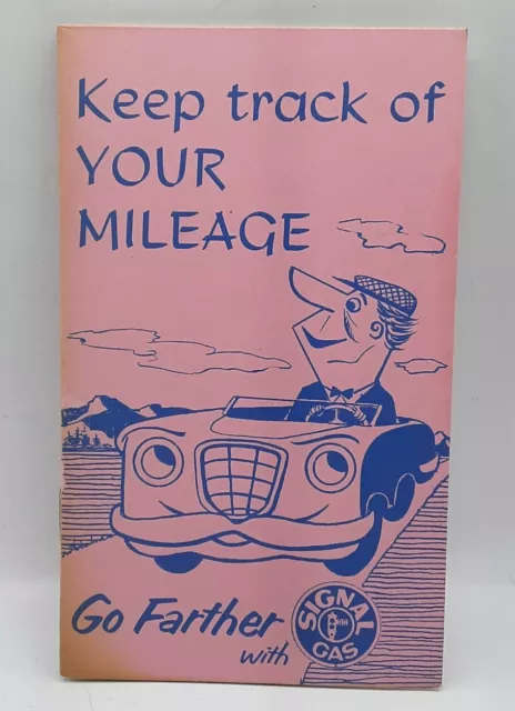 NOS Vintage Signal Gas Service Station Track Your Mileage Booklet AD 62 Ethyl