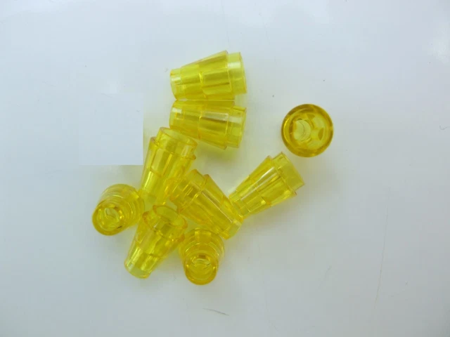 9 X LEGO Transparent Yellow Nose cone small 1x1 - 4567332 (Parts ...