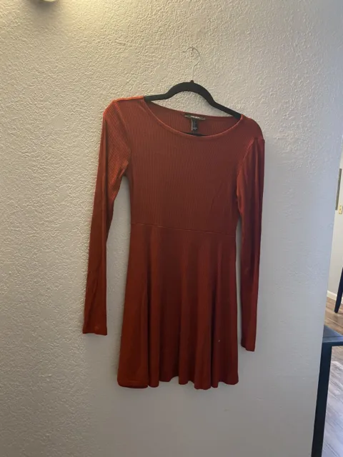 forever 21 rust colored swing dress small