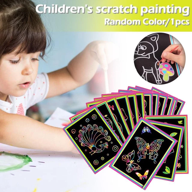 DIY Colourful Magic Scraping Scratch Art Drawing Paper Drawing Card Paint L4Z5