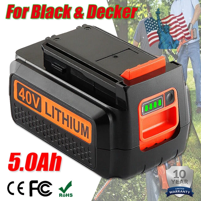 40Volt 5.0Ah for Black and Decker 40V Max Lithium Battery LBX2040 LBXR36 LHT2436