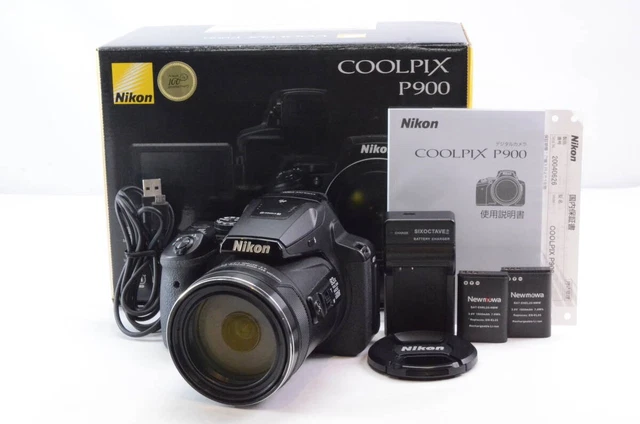 NIKON COOLPIX P900 Digital Camera 2 Batteries 20.3MP, Used