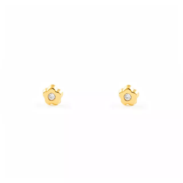 Pendientes Bebe o Niña Margarita con circonita (T1874P)