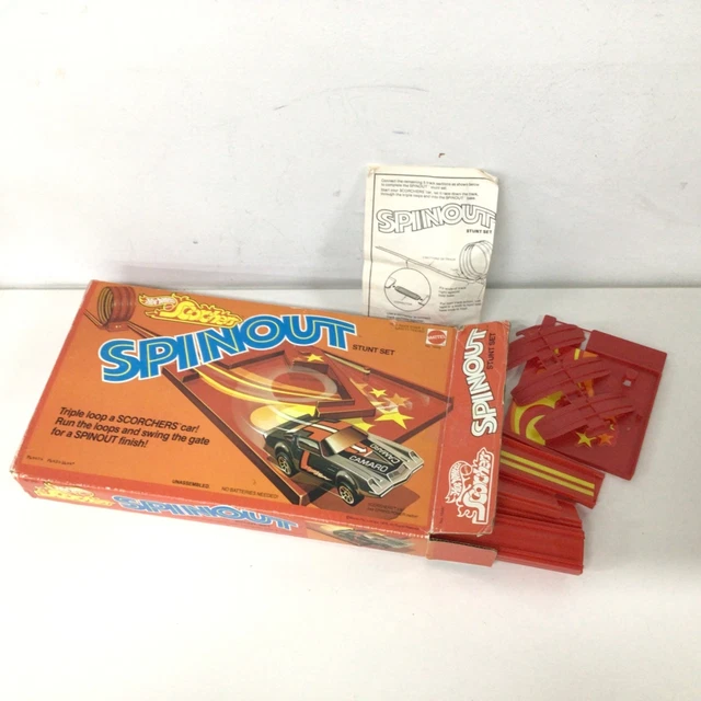 Vintage Hot Wheels Scorchers Spinout Stunt Set Game (9) #452