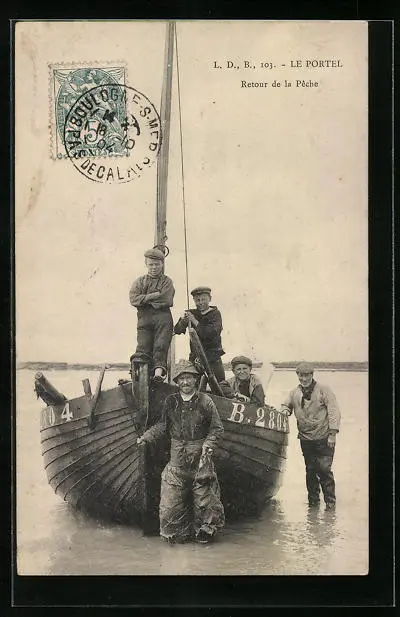 CPA Le Portel, Retour de la Peche, Heimkehr vom Fischfang 1904