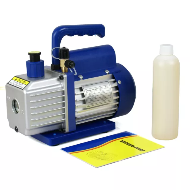 Rotary Vane Deep Vacuum Pump HVAC AC Air Tool R410a R134 W/Free Oil 3,5CFM 1/4HP