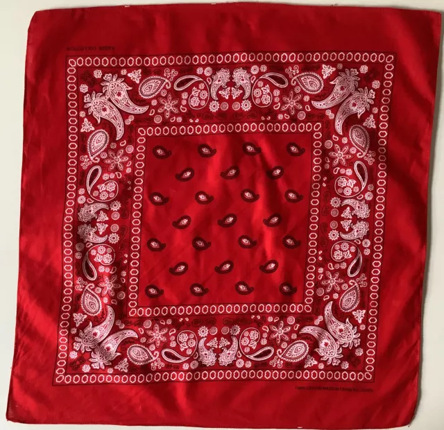 Sciarpa a bandana 6 A rossa paisley 22 pollici quadrata vintage 100% cotone di Kaiser
