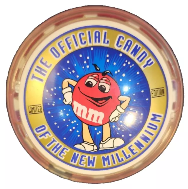 M & M The Offical Candy of The New Millennium Limited Ed Round Candy Dispenser