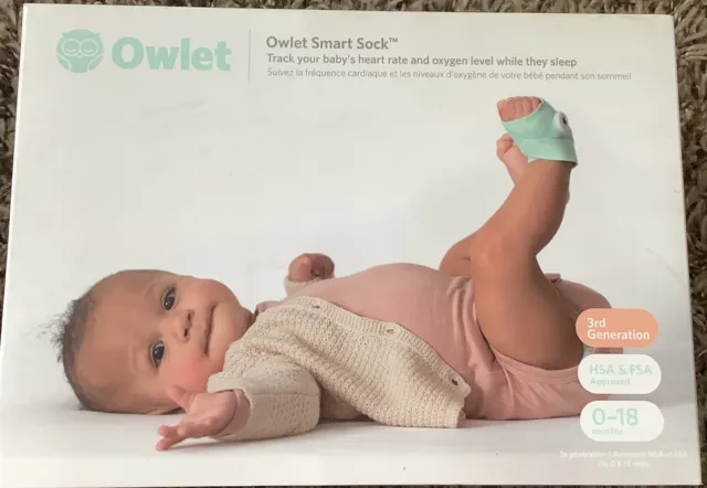 Monitor de bebé Owlet Smart Sock 3 — VER ritmo cardíaco y monitor de oxígeno promedio