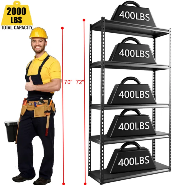 Adjustable Shelf Heavy Duty Shelving units and Storage Load Up to 2000lbs 5-Tier 2