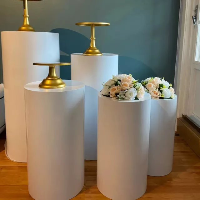 3/5pcs Round Metal Plinth Cylinder Dessert Pedestal Wedding Cake Flower Display