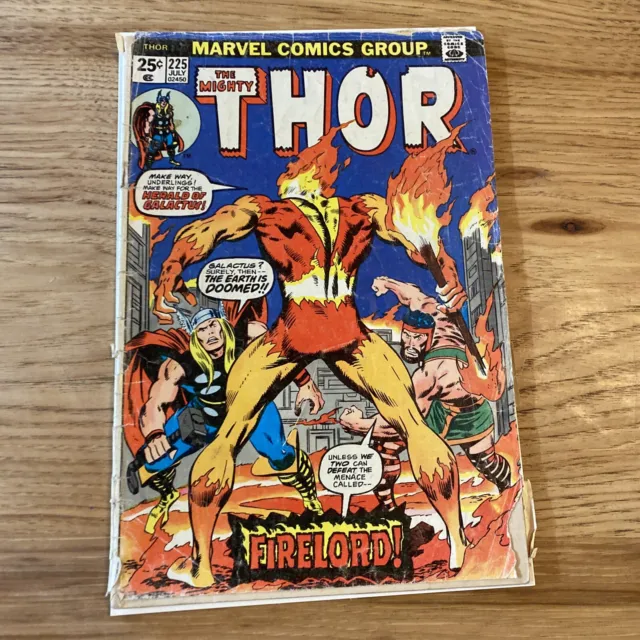 The Mighty Thor 225 Marvel Comics 1st Firelord poor missing MVS page