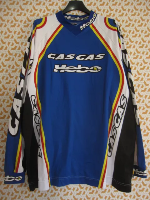 Maillot Motocross Trial Hebo Gas World Champion Moto Cross Bleu Jersey - XL