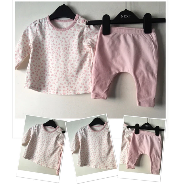 Next Baby Girls Leggings & Matalan Leopard Pretty Outfit 0-3 Months