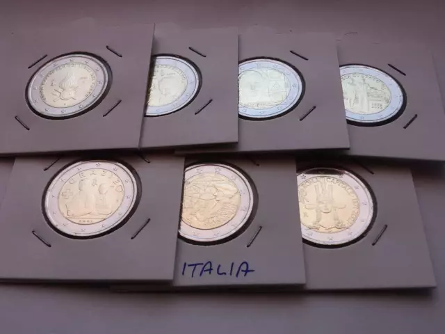 2 Euro Commemorativi Italia - Tutte Le 7 Monete Fior Di Conio 2020 2021 2022