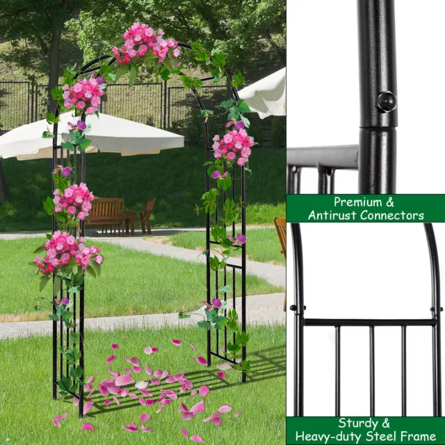 Garden Arch Metal Frame Decoration Trellis Stand Vines Climbing Plants Archway 2