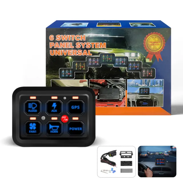 6 Gang Switch Panel Light Electronic Relay Control System Marine Boat Camper