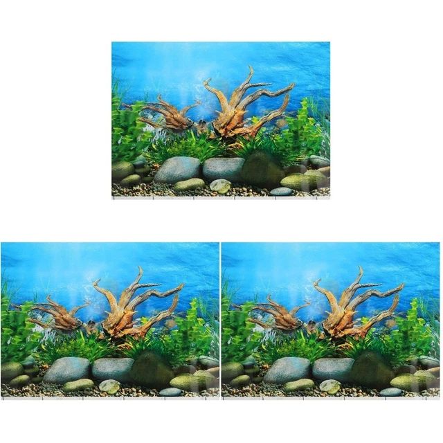 3 Count Wall Stickers Fish Tank Background Sticker Glass Containers Coral