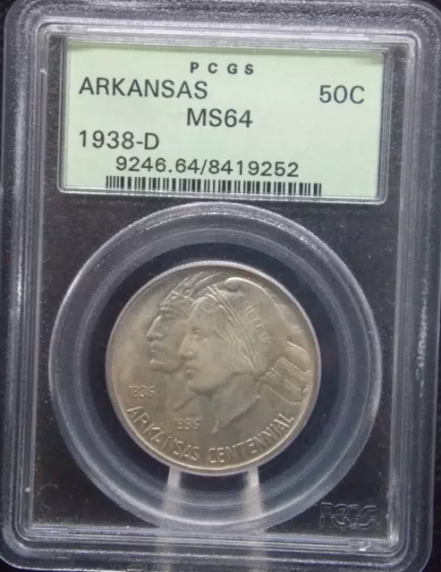 1938 D Arkansas Commemorative Silver Half Dollar 50c PCGS MS64 OGH BU Unc #547