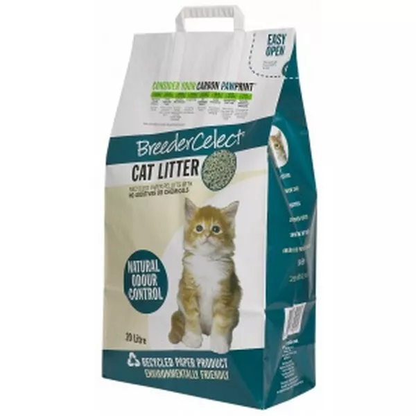 Breeder Celect Chat Litière Absorbant Recyclé Papier Pellets Biodégradable 20 L