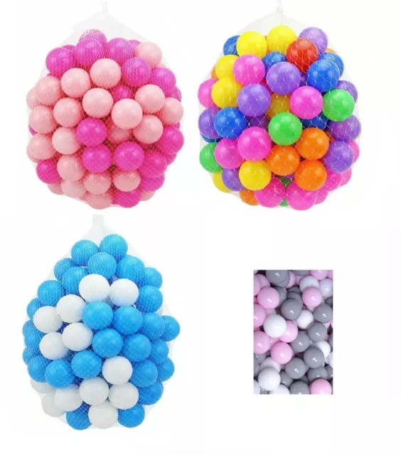 10 - 100 Kids Plastic Soft Play Balls Children Ball Pits Pen Pool Bath Play Room