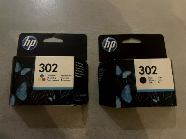 HP 302 Pack 2 Cartouches d'Encre Noire + Trois Couleurs NEUF & ORIGINAL  X4D37AE 