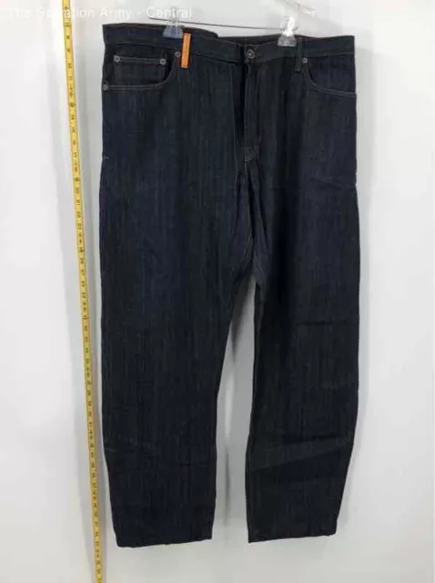 Sean John Mens Blue Cotton Dark Wash Coin Pocket Denim Straight Jeans Size 42