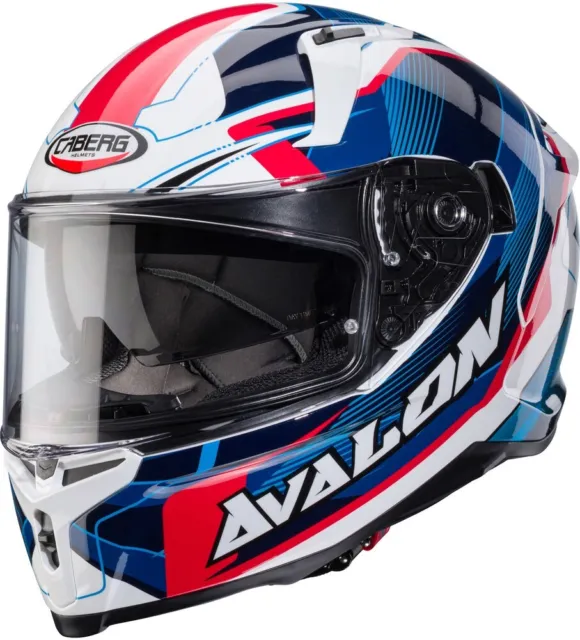 Caberg Motorrad Integralhelm Avalon X Optic Weiß/Blau-Rot