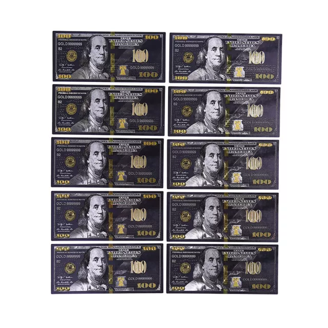 Antique Black Gold Foil USD 100 Currency Commemorative Dollars Banknotes De*  ZV 2