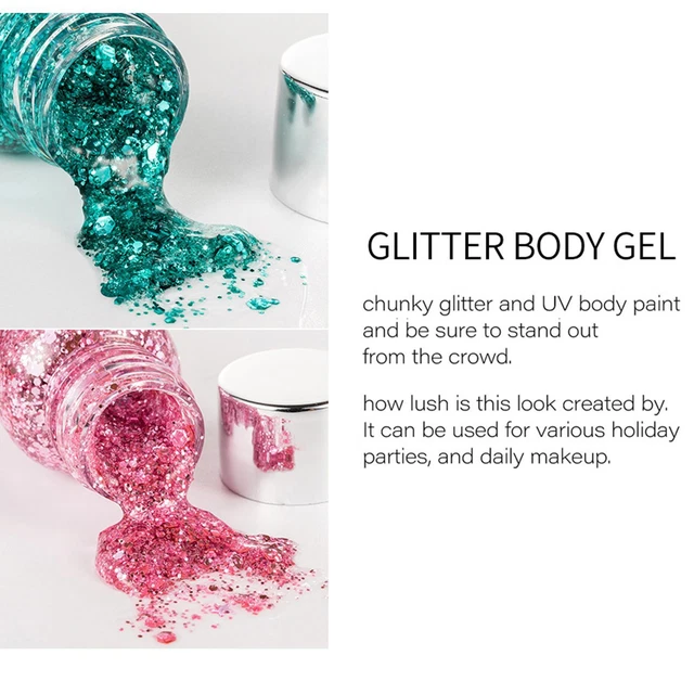 Gel grueso de brillo facial y corporal pintura facial holográfica ojos para fiesta ecológica marca Q7M3
