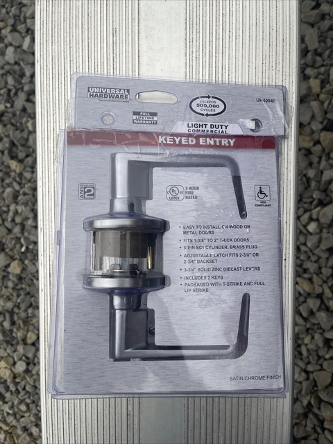 Universal Hardware Commercial 2 3/4 in. Keyed Entry Door Lever In Satin Chrome