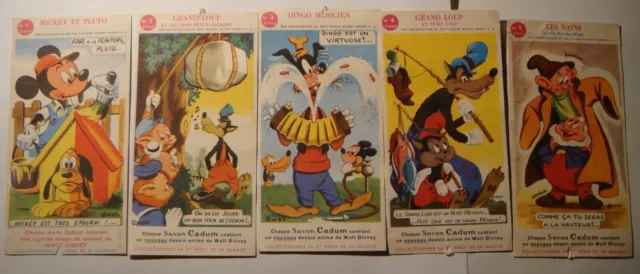 Walt Disney Prod.France.Cadum soap.1950's.Full 24 set.Mickey Mouse,Pluto,Donald