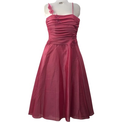 Scott McClintock Vintage 80s Pretty In Pink Taffeta Tea Party Prom Dress Size 6