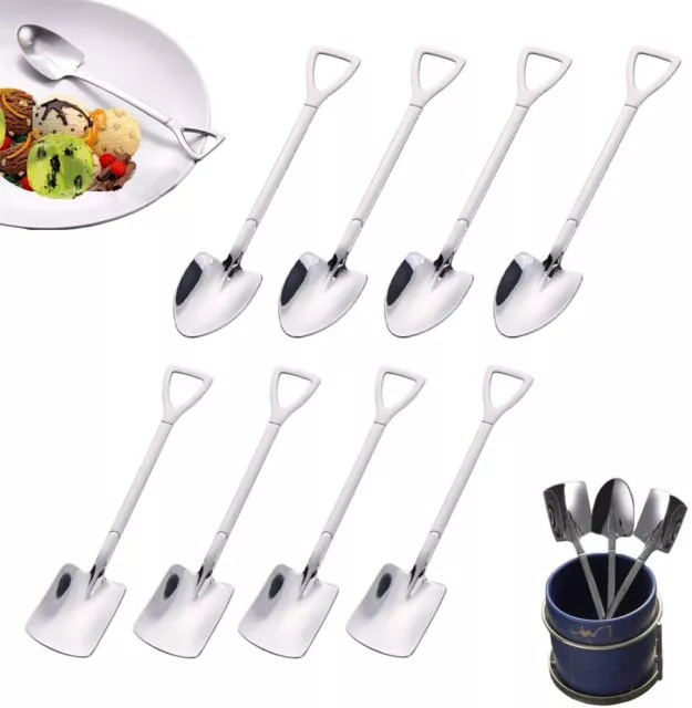 8 Pcs Stainless Steel Ice Cream Spade Spoon Spoon Coffee Spoon Stirring Shovel