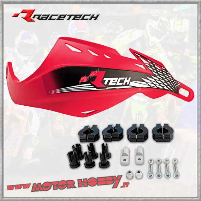 Paramani Racetech Gladiator Easy Rtech Cross Enduro Motard Rosso + Kit Montaggio