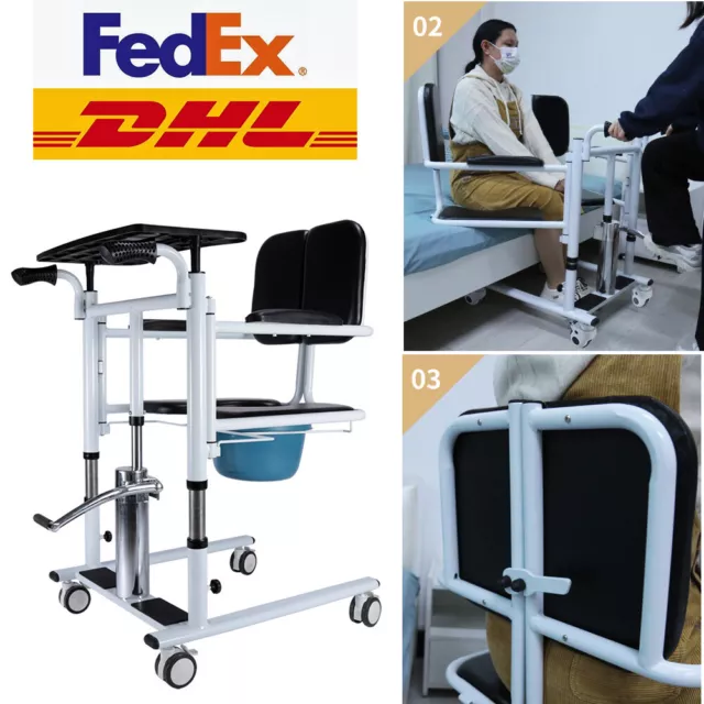 Sedia multifunzione trasferimento idraulico/sollevamento/toilette/bagno per paziente/anziano